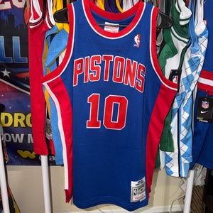 Detroit Pistons Dennis Rodman #10 Blue Large Adult Unisex Mitchell & Ness Jersey (New)