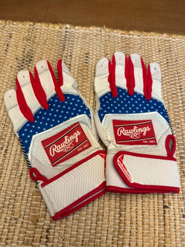Large Rawlings Adult Workhorse Batting Gloves (New)
