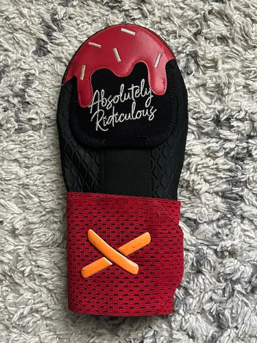 Absolutely Ridiculous Sliding Mitt Red Black Baseball Neoprene Protective Gear