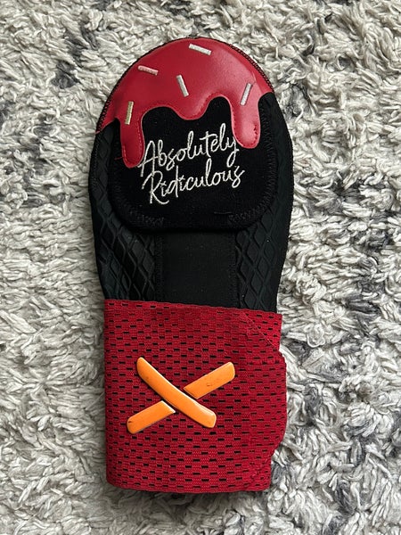 Absolutely Ridiculous Sliding Mitt Red Black Baseball Neoprene Protective Gear