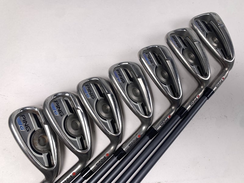 Ping G 2016 Iron Set 5-PW+GW Red Dot 1* Flat CFS 65g Senior Graphite Mens RH