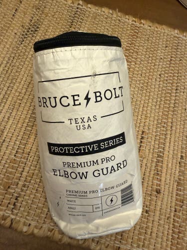Bruce Bolt Premium Pro Elbow guard, Chrome Series -white(New)