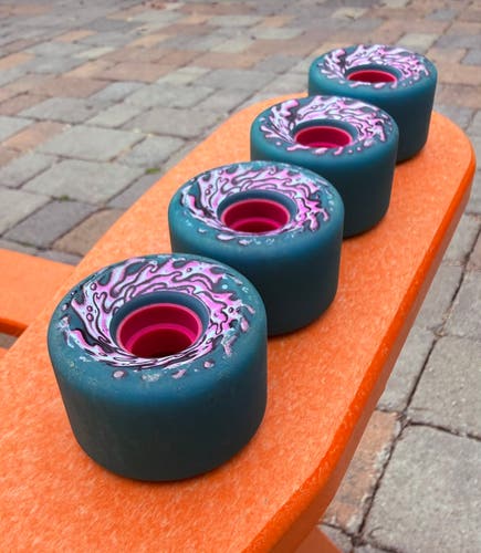 Slime Balls OG Slime Skateboard Wheels 60mm 78a Teal Color - Excellent Condition
