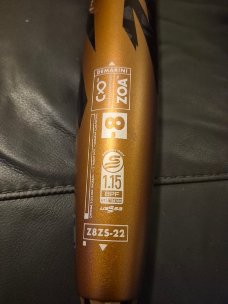 2023 DeMarini Zoa Composite USSSA Certified Bat (-8) 22 oz 30" (Used)