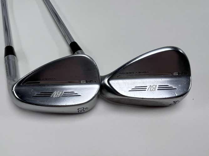 Titleist Vokey SM9 Tour Chrome Wedge Set 50* 12 54* 14 Wedge RH Midsize Grips