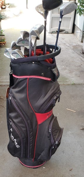 FULL SET MEN'S 14 PIECE GOLF SET 4 MIXED WOODS 9 IRONS PUTTER 13 WAY CART BAG