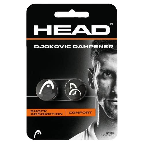 PACK OF 2X (BLACK) HEAD "DJOKOVIC" TENNIS RACQUET VIBRATION DAMPENERS