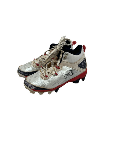 Used Under Armour BH BB/SB Cleats White/Royal/Red Youth 13.0 11692-S000149132