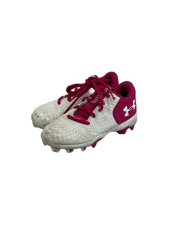 Used Under Armour GLYDE BB/SB Cleats White And Pink Youth 13.0 11692-S000149072