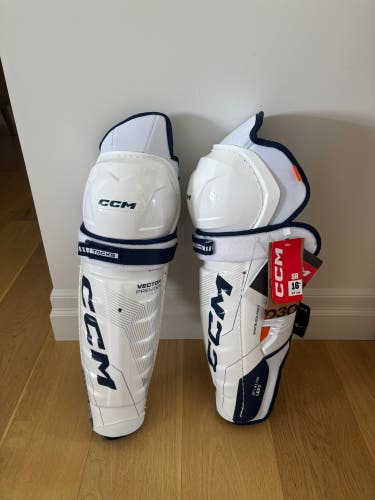 Senior CCM Tacks Vector Premier 16" Shin Pads Pro Stock (New)