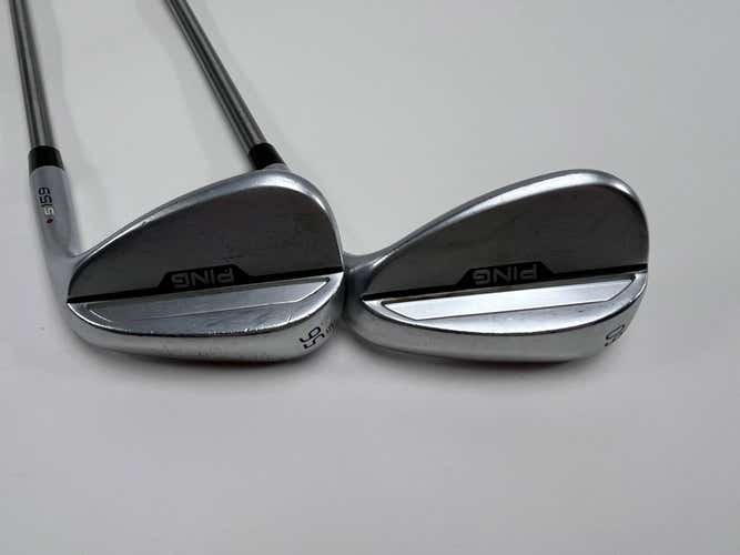 Ping s159 Chrome Wedge Set 56* 12 | 60* 6 Red Dot 1* Flat SteelFiber i95 Reg RH