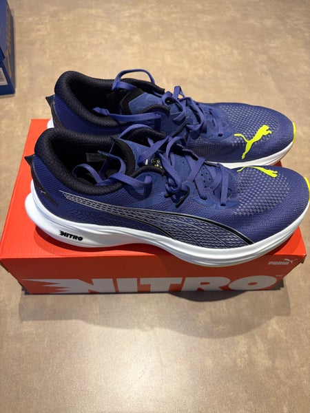 Blue Men's Size M 9.5 (W 10.5) Adult Puma Deviate Nitro 3 Shoes (New)