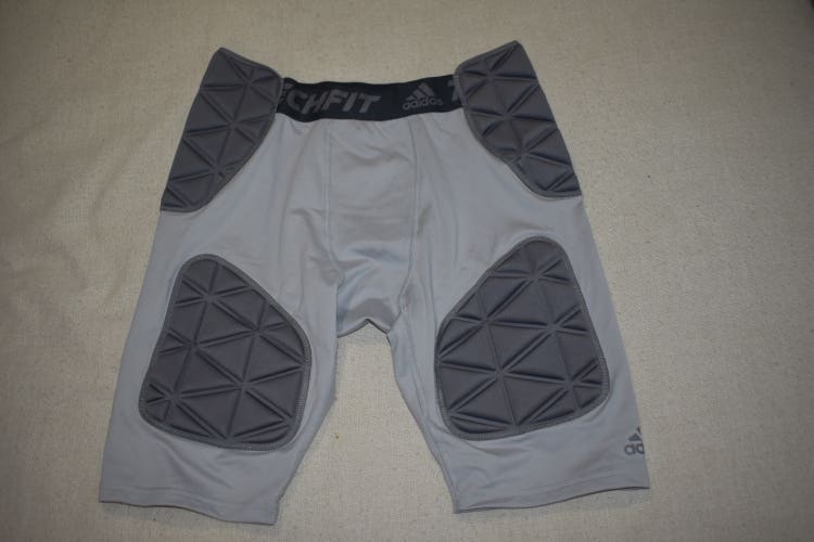 NEW - Adidas TechFit Climalite 5 Pad Protective Compression Girdle/Shorts, Gray, Medium