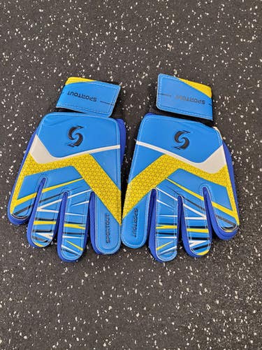 Used SPORT OUT Soccer Goalie Gloves Royal Blue 8 11849-S000039728