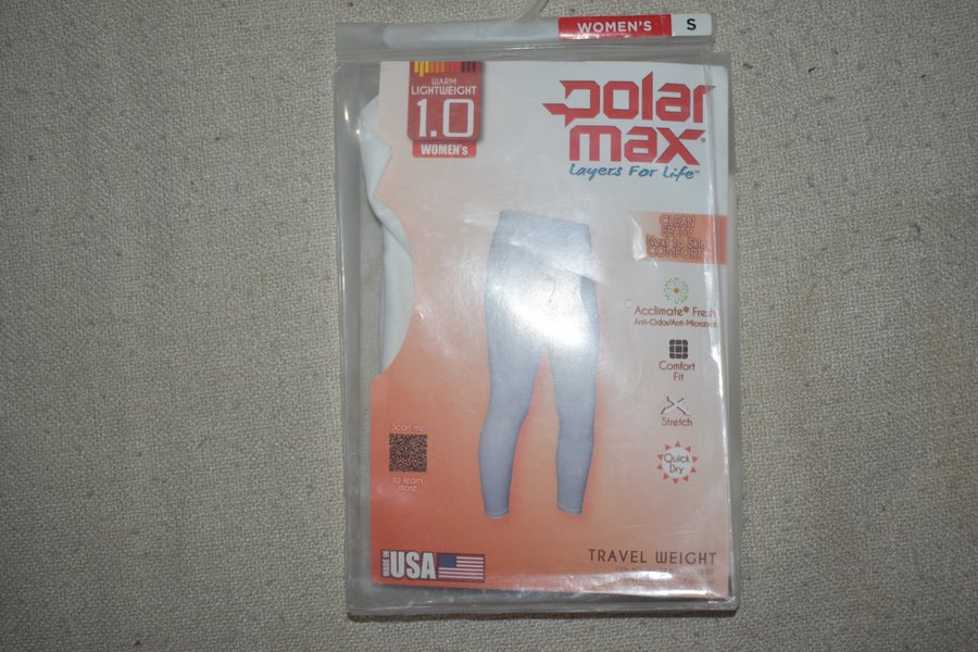 NEW - Polar Max 1.0 Light Weight Cold Weather Base Layer Tights, White, Women's Large