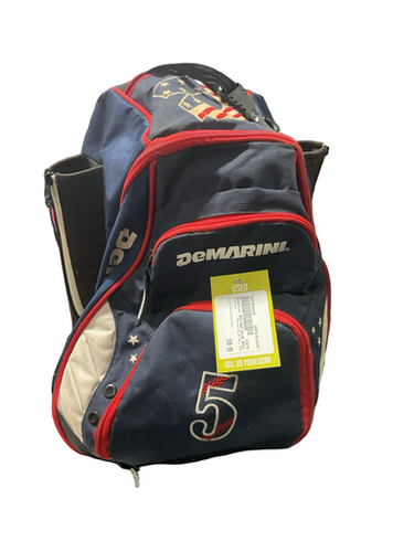 Used Demarini RED/WHT/BLUE BALL BAG BB/SB Player Carry Bag White/Red/Navy 11834-S000050876