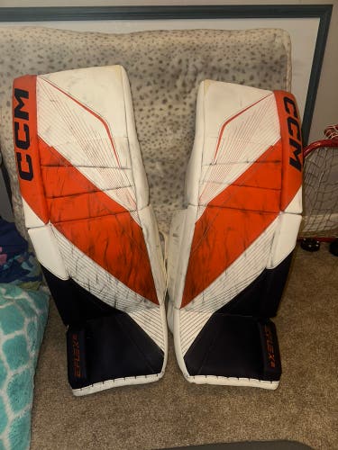 34"+ 1 Total Custom CCM EFlex 6 Goalie Leg Pads (Used)