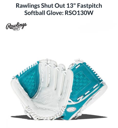 Rawlings Shut Out Fastpitch Outfield RHT Softball Glove 13" (New)