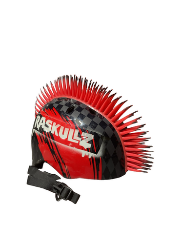 Used RASKULLZ SPIKE MOHAWK Bike Helmet Red One Size 11834-S000050785