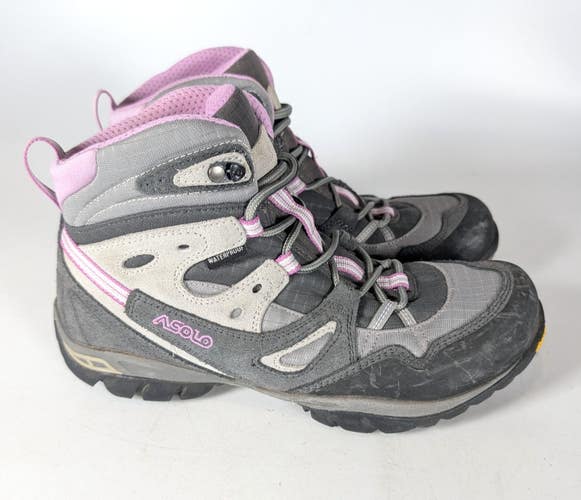 Asolo Athena WP ML Gray Purple Womens Size 8.5 Waterproof Mid Boots Shoes Vibram