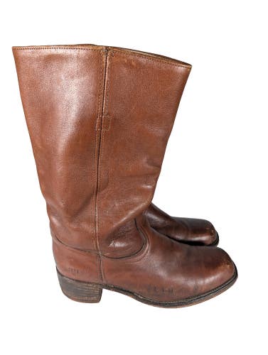 VTG FRYE Campus Boots Men's Size: 12 D Brown Leather Pull-On Western Work