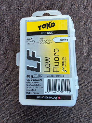 TOKO LF Low Fluoro fluorinated racing ski wax 40g