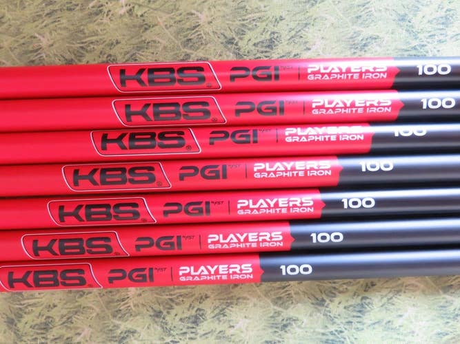 KBS PGI PLAYERS GRAPHITE 100 X-STIFF 4-PW Iron Shaft SET OF 7, UNCUT, 355*