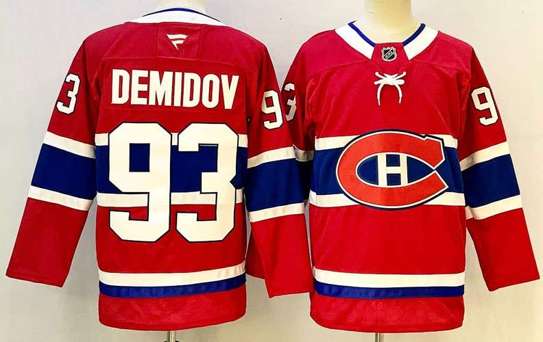 Red Montreal Canadiens Ivan Demidov #93 Stitched Jersey Size 50