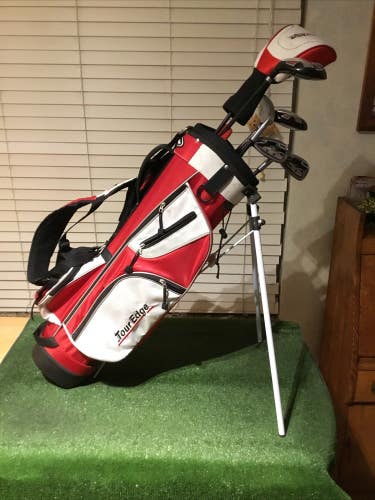 Tour Edge Left Handed Junior Bazooka HT Max-J Set D, FW, HY, 7/8i, 9/PW, SW &Bag