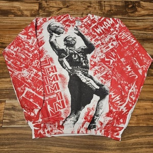 Vintage Basketball NBA Jammin All Over Print 1990s Made In USA Sweatshirt Sz L