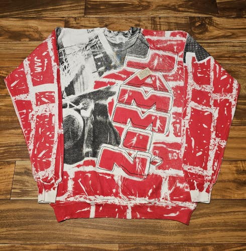 Vintage Basketball NBA Jammin All Over Print 1990s Made In USA Sweatshirt Sz XL