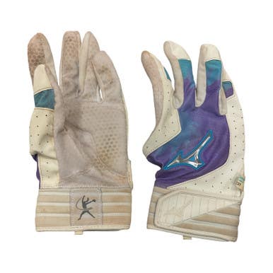 Used Mizuno BB/SB Batting Gloves White LG 11859-S000030891