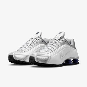 Nike Shox R4 HQ1988-102 Sneaker Men's US 8.5 White Metallic Running Shoes MEW857