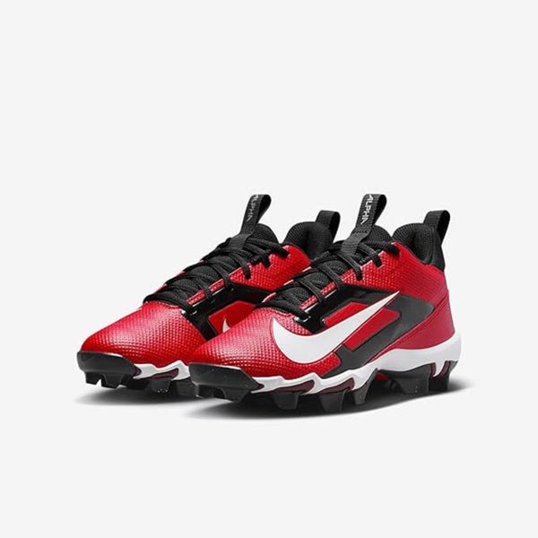 Nike Alpha Menace 4 Shark FQ4012-600 Kids US 4 Red White Football Cleats RHS8319