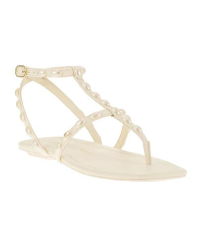 Stuart Weitzman Pearlita SH529-PY1 Sandals Women's 8B Ivory Ankle Strap RHS8324