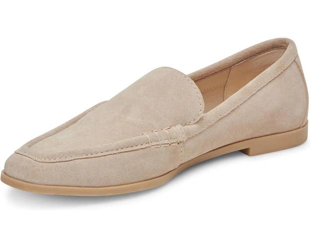 Dolce Vita Catela Flats Women's US 10 Beige Suede Moc Toe Loafers Shoes HTAT1081