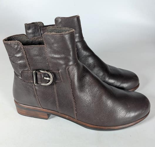 NAOT Maestro Dark Brown Leather Ankle Boot Side Zip Women's Size: 38 / 7