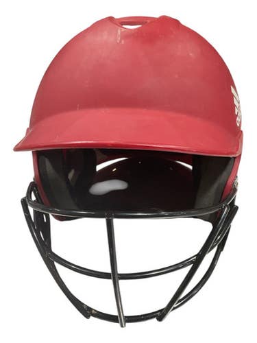 Used Adidas CLIMA COOL Batting Helmet w/Mask Red One Size 11847-S000035433