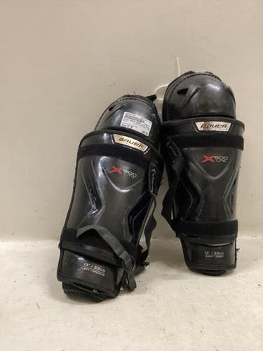Used Bauer VAPOR X900 LITE Senior Shin Guards Black And Red 13" 11725-S000501945