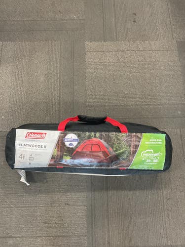 Used Coleman FLATWOOD II TENT Multi-person & Family Tent Red 4-person 11614-S000236644