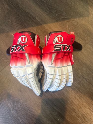 D1 Team Issue (Utah) STX Surgeon RZR Lacrosse Gloves (Used)Size large