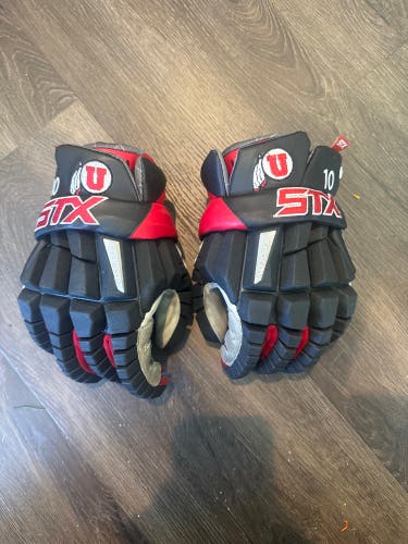 D1 Team Issue (Utah) STX Surgeon RZR Lacrosse Gloves (Used) Size large