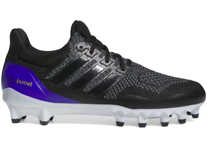Size 10.5 - adidas Ultra Boost Football Cleats OG Black Gold Purple JP7410