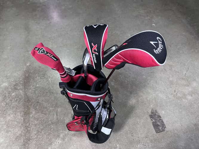 Callaway Xj Series Club Set Driver 3W 5H 9 SW Putter XJ 48''-53'' Youth RH Bag