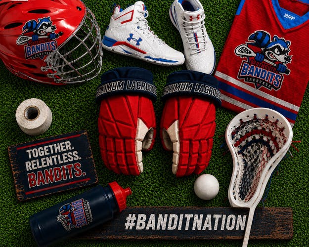 "BNWT" Maximum Lacrosse Red/Blue MX-PG-1000 2018 Edition Player Gloves