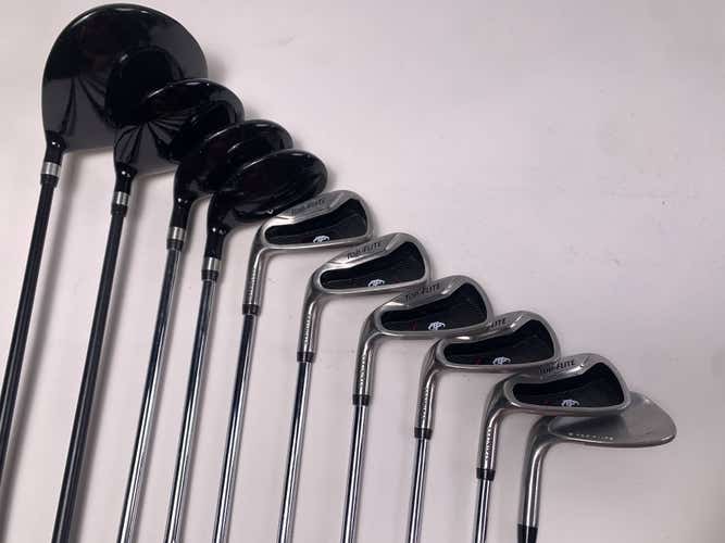 LEFTY Top Flite Golf Club Set Driver 3W 4h-5h-6-PW+SW Regular Graphite Steel LH