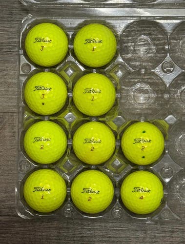 10 Titleist Pro V1x Yellow Golf Balls - 5A/4A Condition