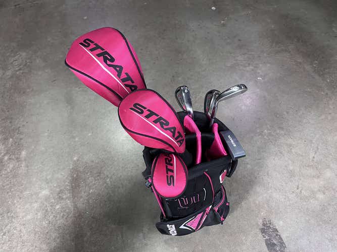 Strata Ladies Club Set Driver 5W 5H 7-9-SW Putter Ladies Graphite Womens RH Bag