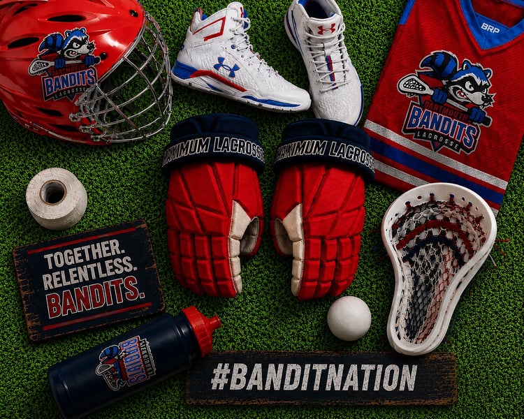 "BNWT" Maximum Lacrosse Red/Blue MX-PG-1000 2018 Edition Player Gloves