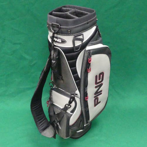 Ping Explore Black/Silver/Grey 4-Way Golf Cart Bag w/ Raincover